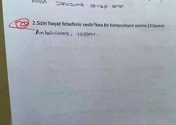 Öğrencilerin Sınav Sorularına Verdikleri Komik Cevaplar