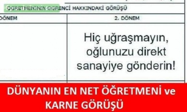 Öğretmenlerin Komik Karne Görüşleri