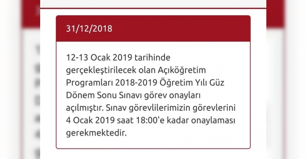 AÖF Sınav Onayları Açıldı