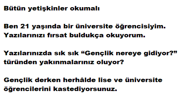 Bütün yetişkinler okumalı