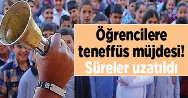 MEB'den Öğrencilere Teneffüs Müjdesi