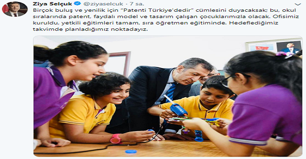 Bakan Selçuk: Birçok buluş ve yenilik için “Patenti Türkiye’dedir” Cümlesini Duyacaksak