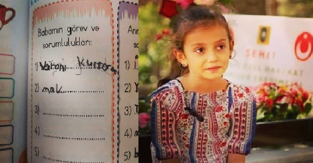 Şehit Komiser Kızı Betül'ün Ödevinde Bir Soruya Verdiği Cevap, Herkesi Ağlattı