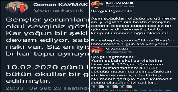 Valilerden, öğrencilere mesaj