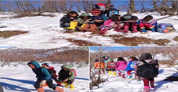 Köy Öğrencileri EBA'ya Girmek İçin Kar İçinde Eksi-10 Derecede Saatlerce Şebeke Arıyor