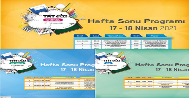 TRT EBA Kanallarında Hafta Sonu Programları