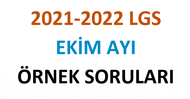 2021-2022 LGS Ekim Ayı Örnek Soruları