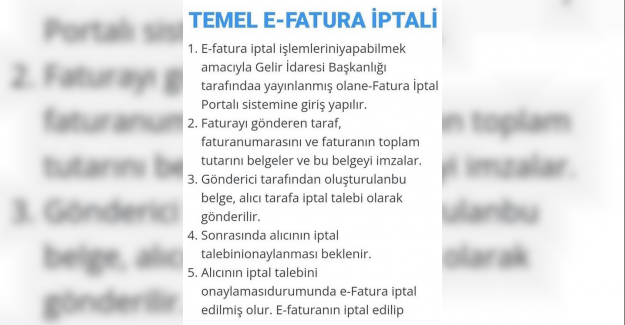 E Fatura İptali Nasıl Yapılır?