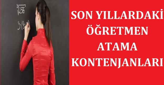 Son Yıllardaki Öğretmen Atama Kontenjanları