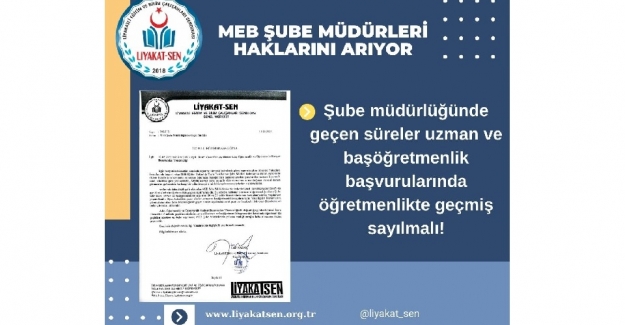 MEB Şube Müdürlüğünde Geçen Süreler Öğretmenlikte Geçmiş Sayılmalı