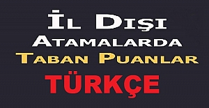 Türkçe 2022 İl Dışı Atama Puanları