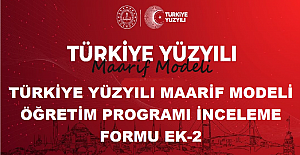 Türkiye Yüzyılı Maarif Modeli Öğretim Programı İnceleme Formu EK-2